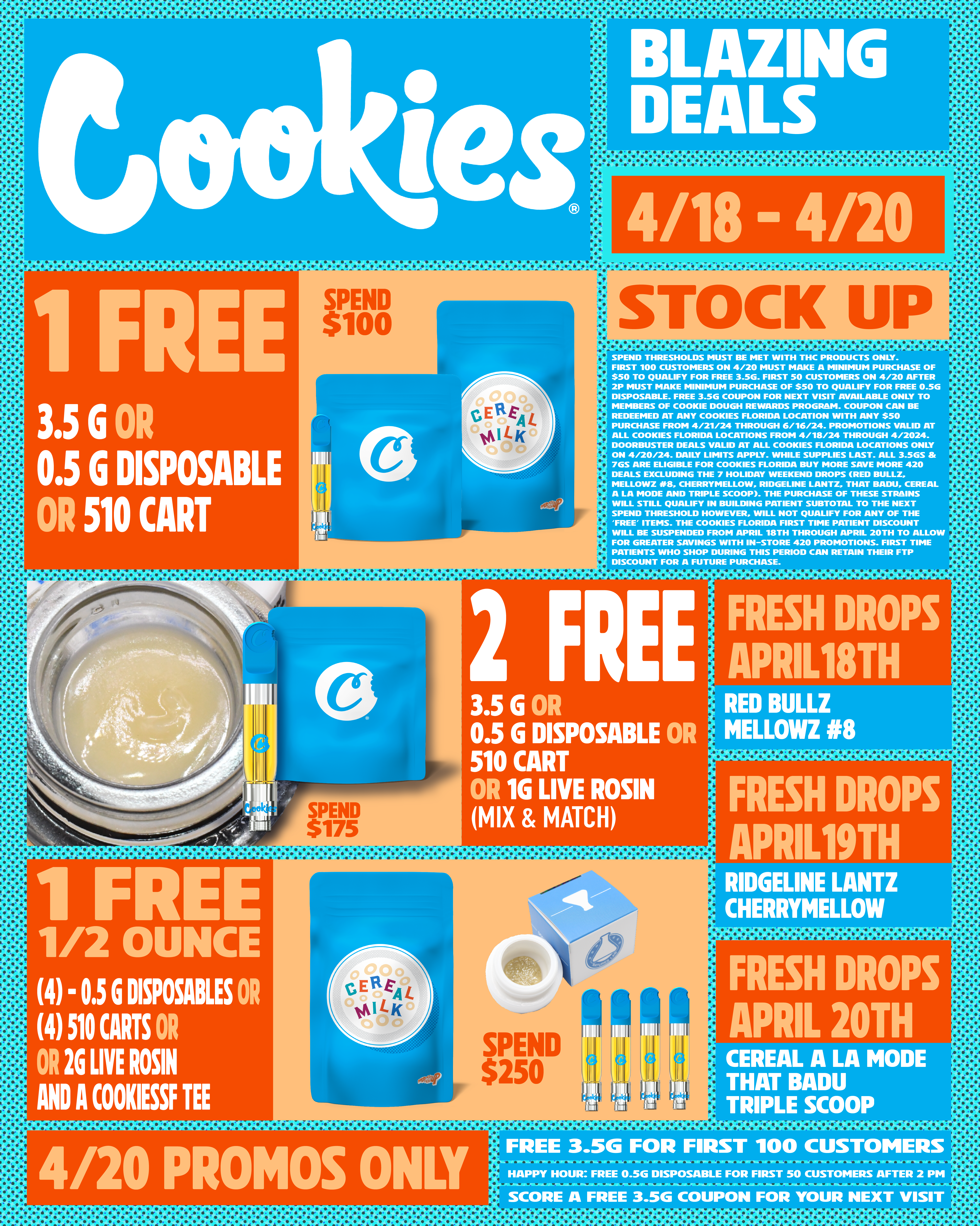 Cookies Florida stores 420 Holistic Lineup UPDATED 4.18