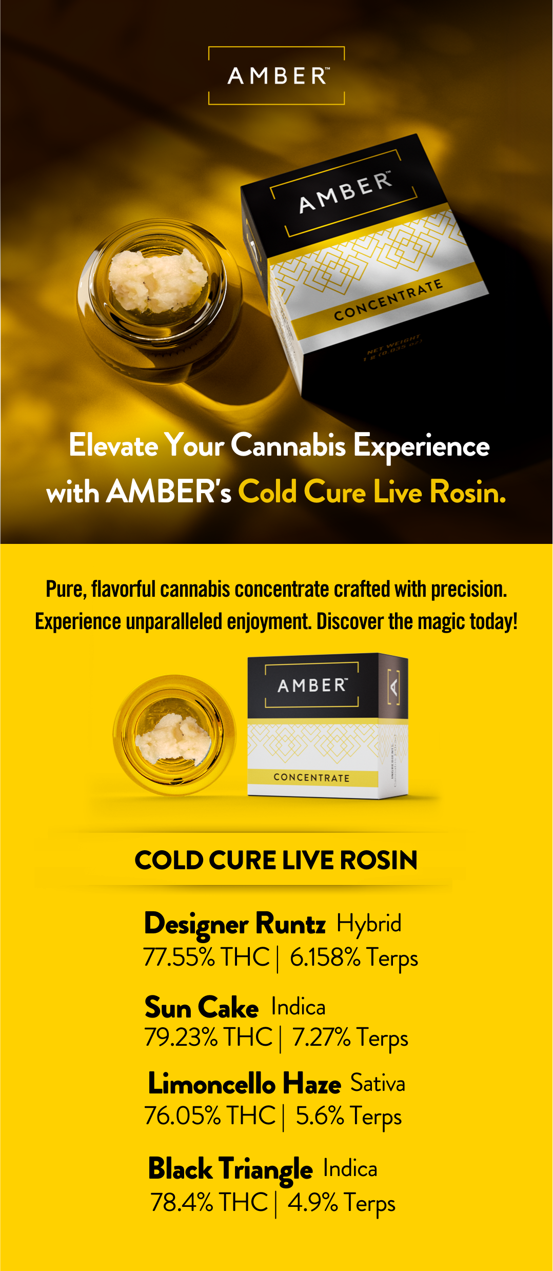 Amber Cold Cured Live Rosin Launch Email