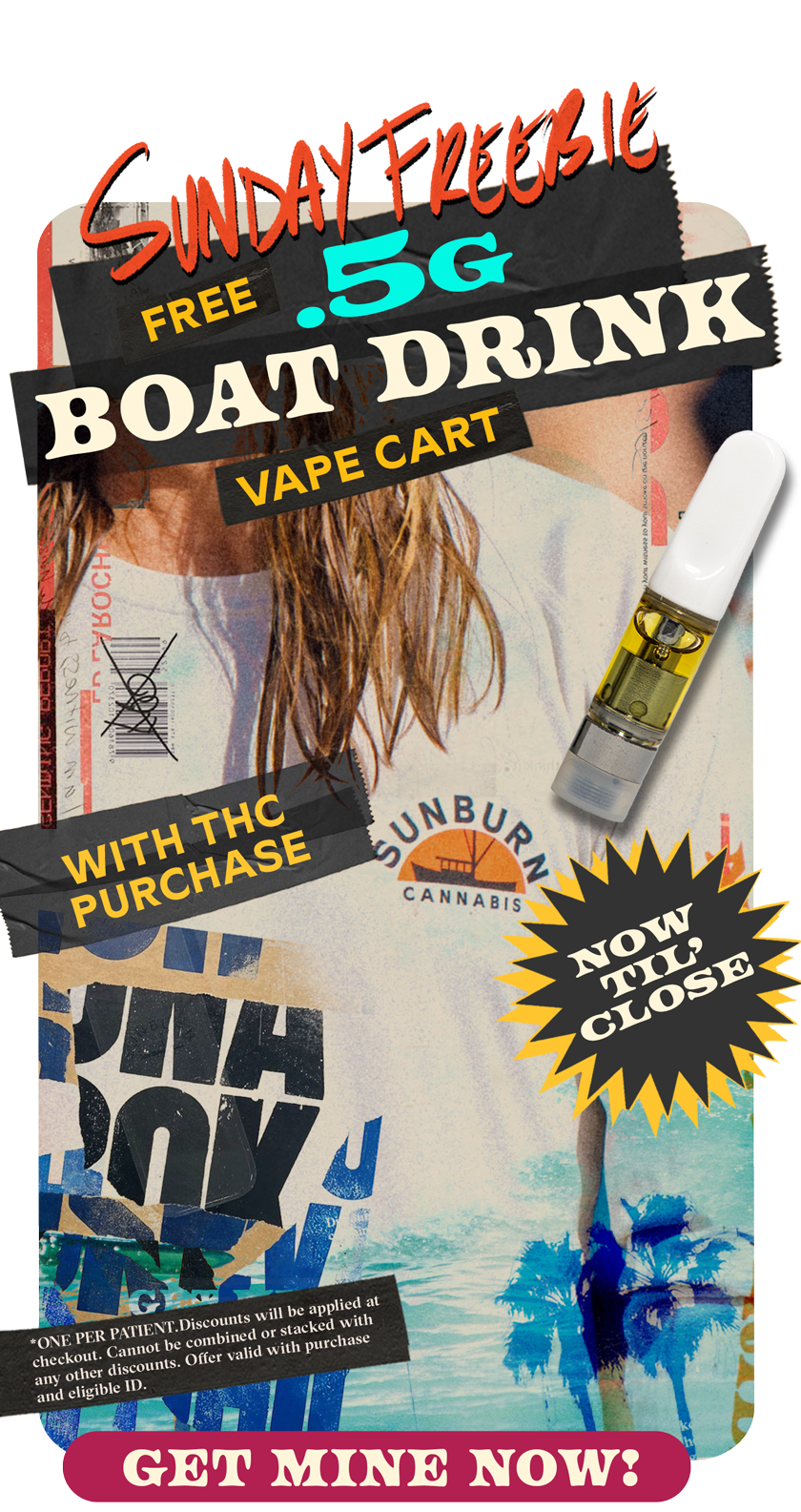 Sunday Freebie Free Boat Drink Cart With THC Purchase MayWeek2 v2