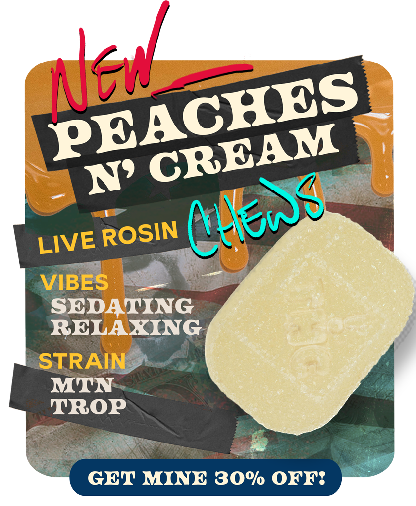 New 30 Off Peaches N Cream MTN Trop Live Rosin Chews