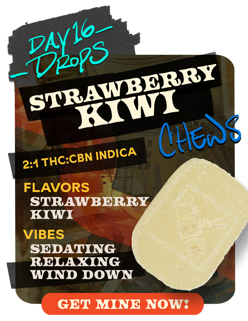20 Days Of 420 Day16 Strawberry Kiwi 2 1 CBN Chews